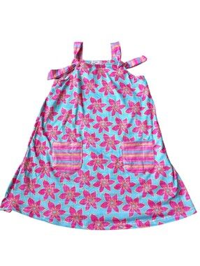Pete + Lucy Boutique Girls Floral Sundress in Aqua & Pink